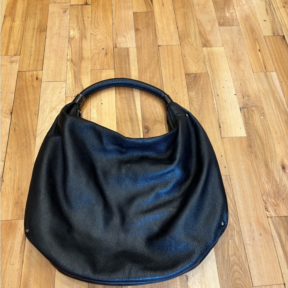 Kenneth Cole Black Leather Hobo Bag